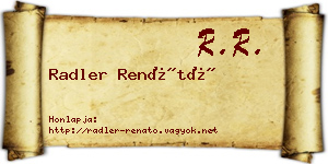 Radler Renátó névjegykártya